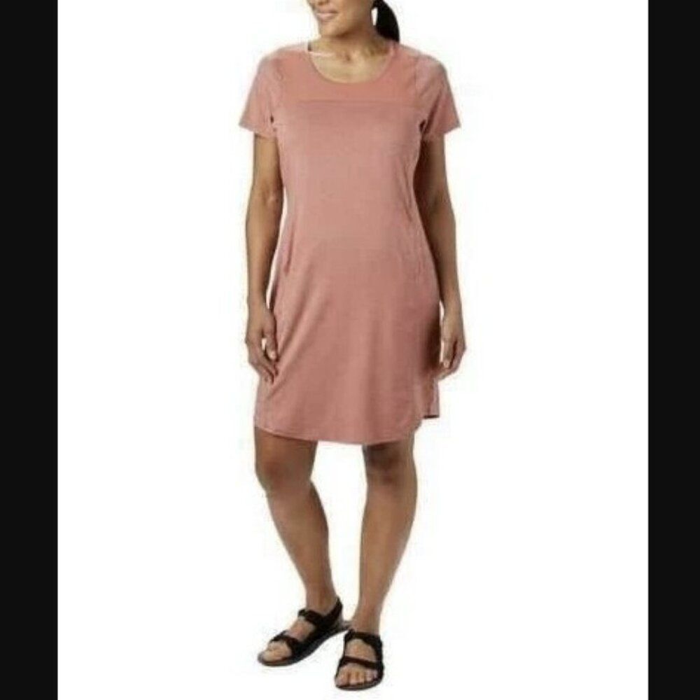 Columbia Omni Shade Dress 2 Pocket Sun Protection Short Sleeve Size M
